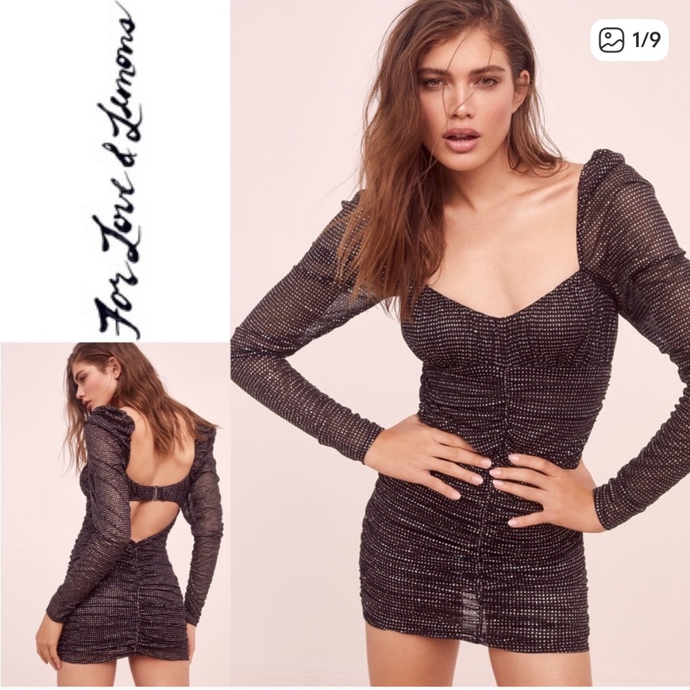 FOR LOVE &‎ LEMONS All That Glitters Dress Sz M NEW Glitter Mini New Years